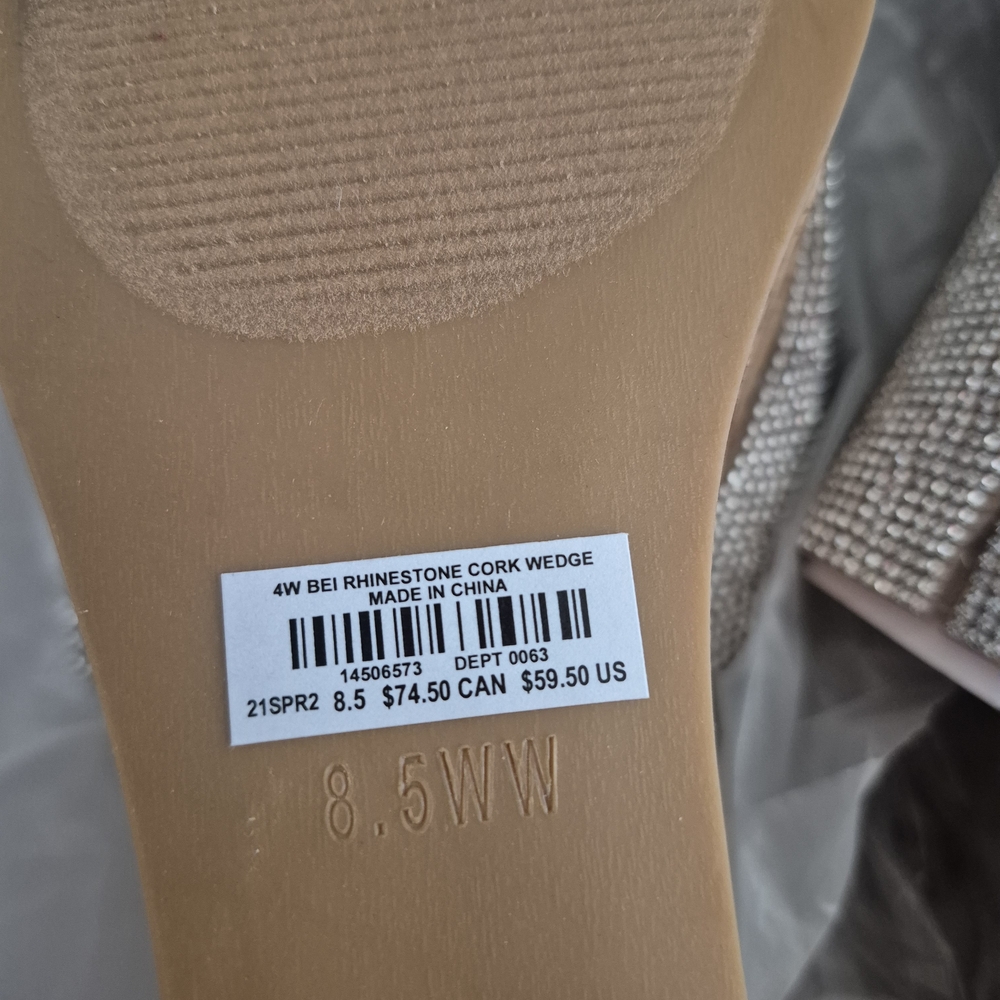 Torrid Beige Rhinestone Cork Wedges - Picture 5 of 5